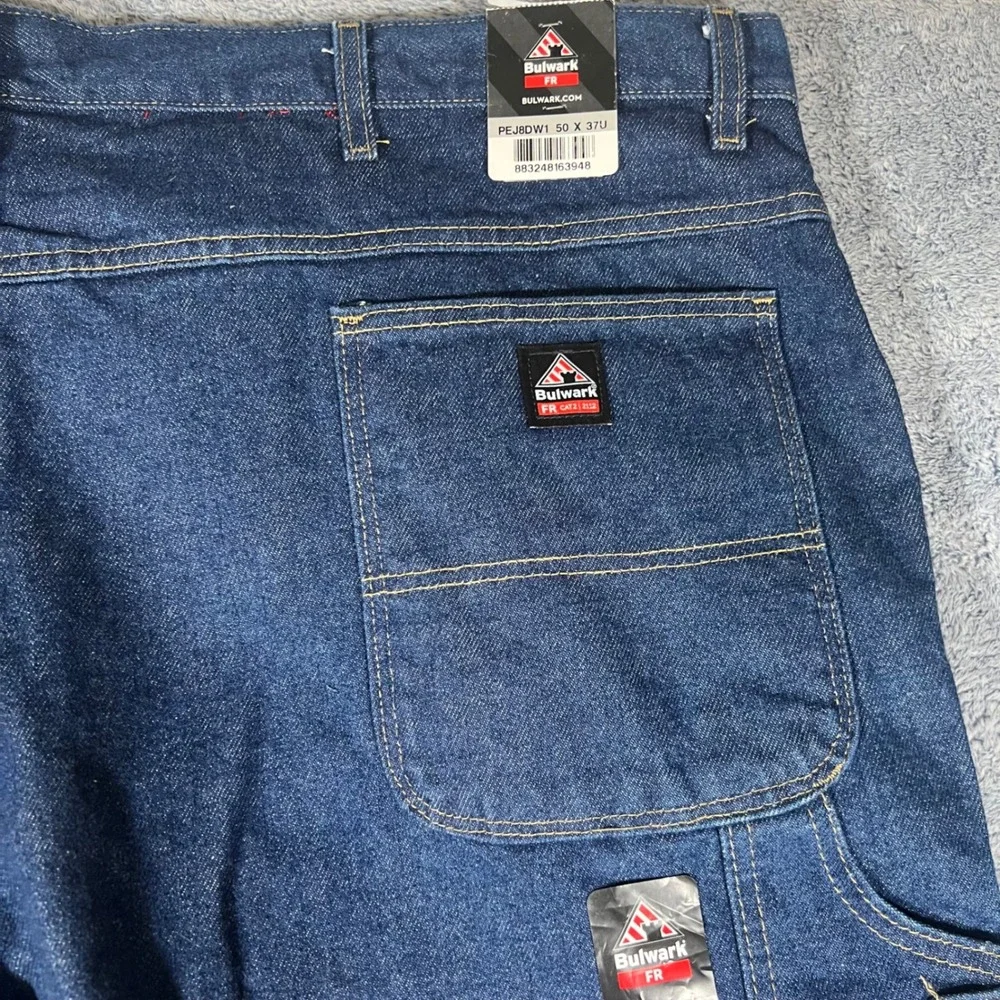 Bulwark FR Flame Resistant Denim Carpenter Pants Blue‎ 50x37 PEJ8DW1 NFPA 2112